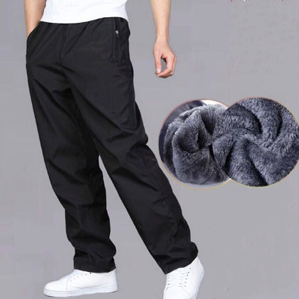 Men's Sweatpant Trousers Autumn Winter Plus Velvet Warm Pants Quick-drying Loose Straight Summer Wear-resistant Waterproof Pant