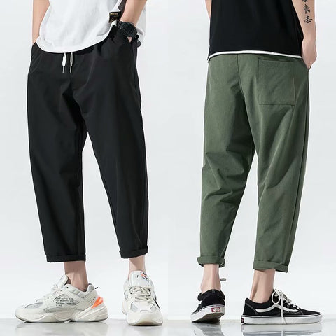 2020 New Summer Men's Black Army Green Harem Pants Streetwear Men Loose Casual Pants Ankle length Trousers S-3XL