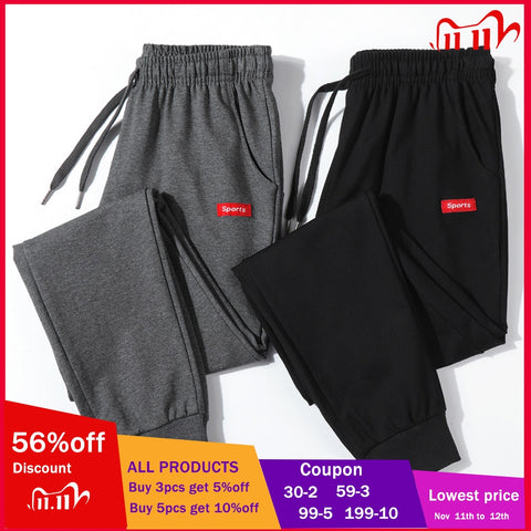 Cotton New Sweatpants Men's streetwear Pants Fashion Pencil linen Pants Men Full Length Drawstring Trousers For Men Casual Pants
